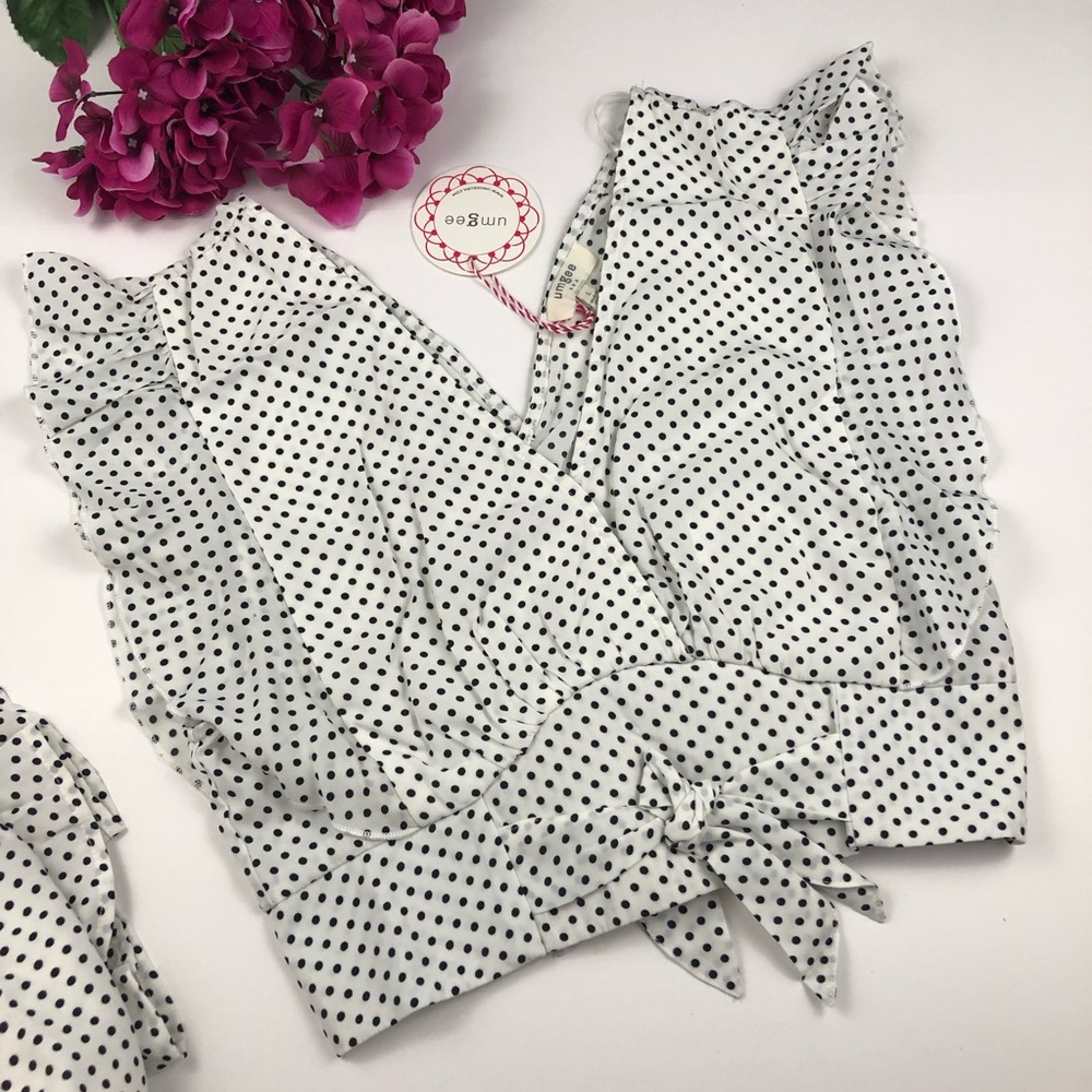 CLEARANCE White Polka Dot Top & Peasant Skirt Set